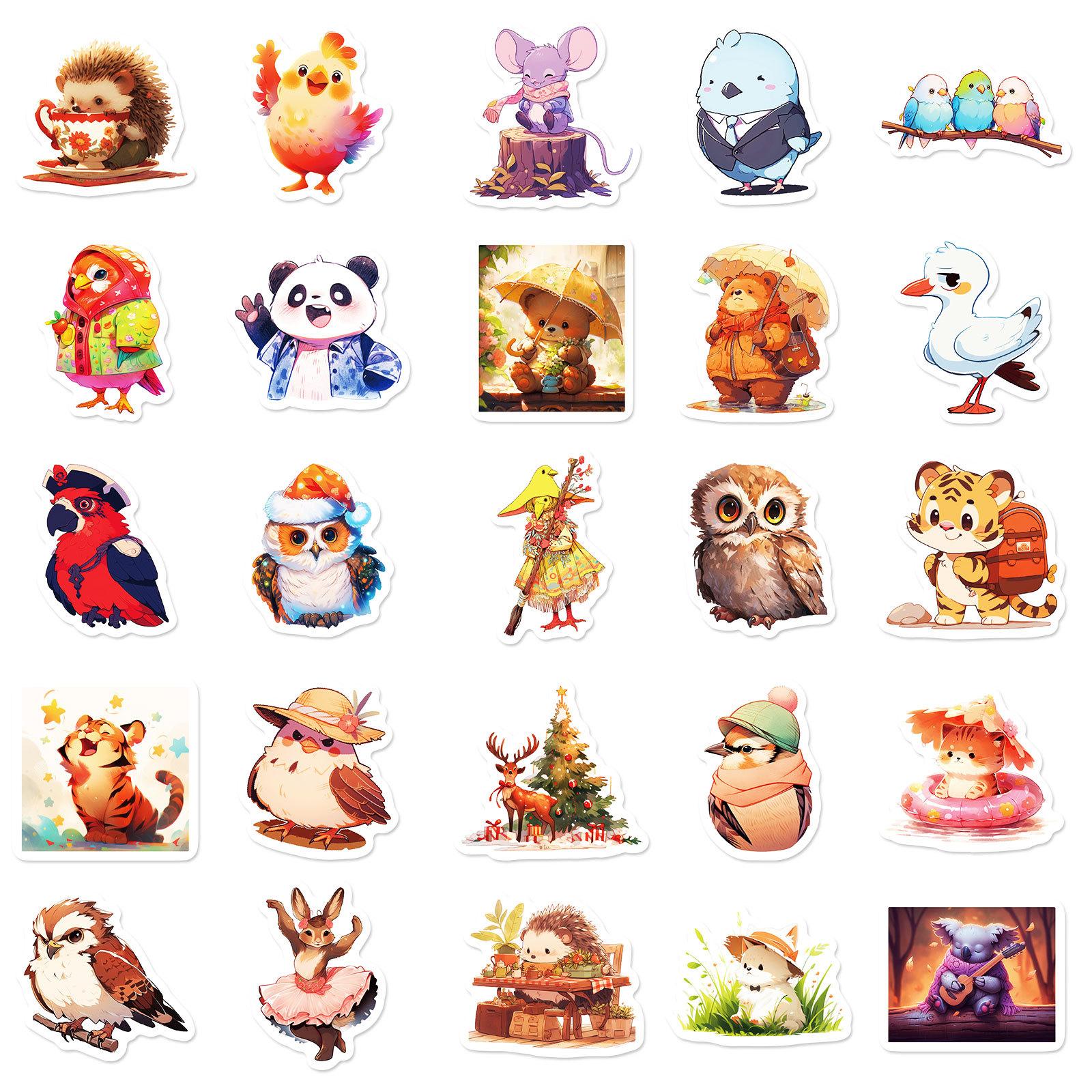 

50 мультяшных сказок, медведей, совы, тигра, маленьких животных, наклеек, плоских чашек для воды, декоративная наклейка