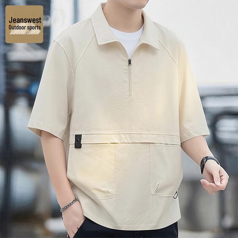 JEANSWEST OUTDOOR Men's Short Sleeve Lapel T-shirt
