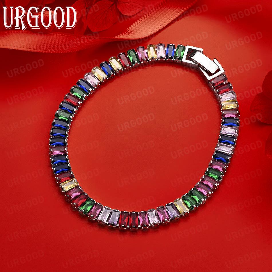925 Sterling Silver AAA Zircon Side Chain Exquisite Bracelet Gift Jewelry 20CM