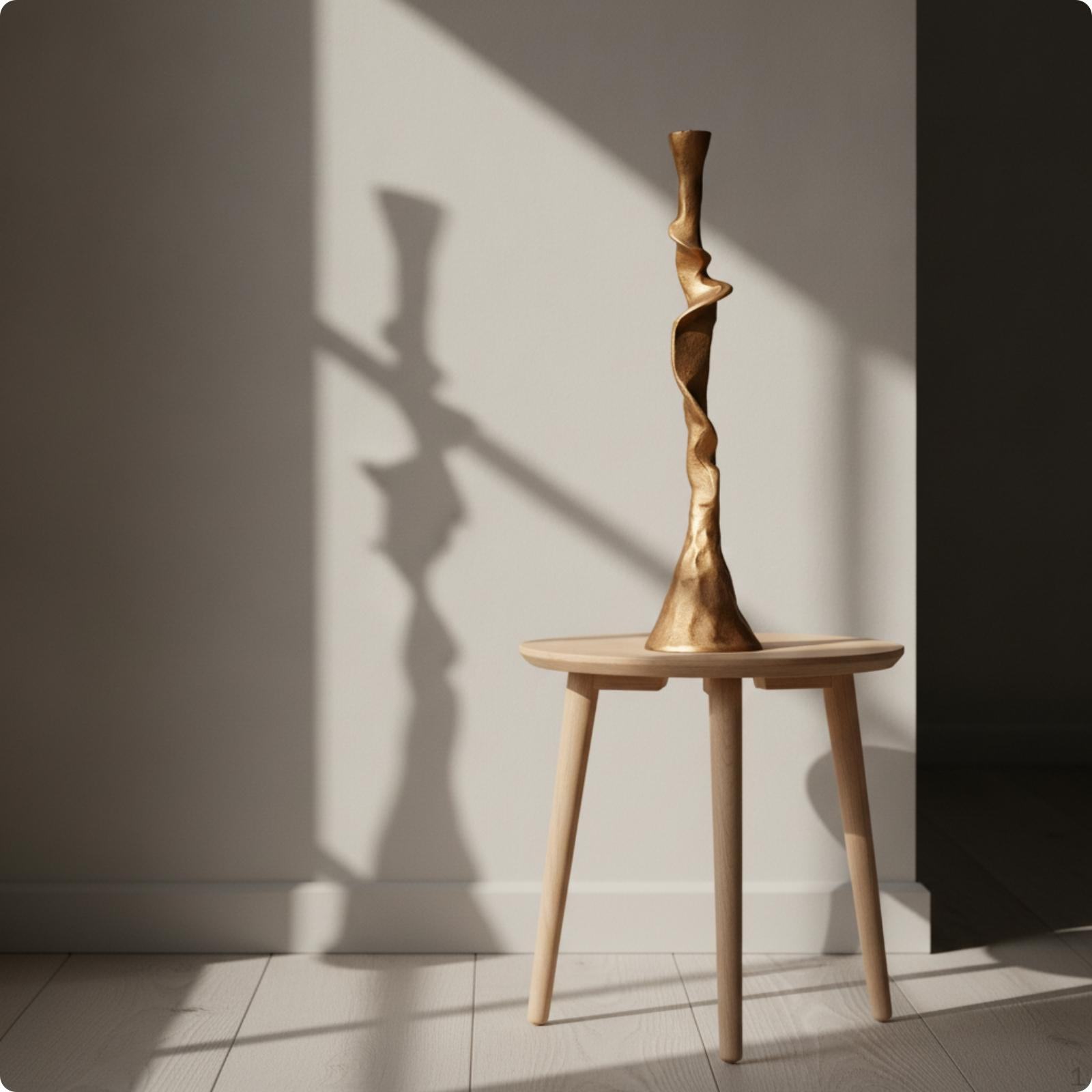 Taper Candle Holder Decorative Geometric Candlestick Metal Sculptural for