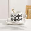Retro Floral Ceramic Coffee Mug Set