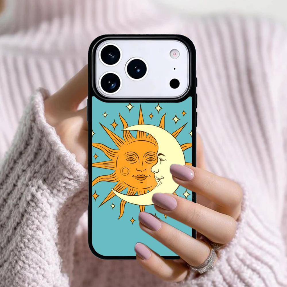 Funny Sun Moon Phone Case For Apple iPhone 17 Air 16E 15 14 Plus 13 12 11 Pro Max Mini Funda Cover