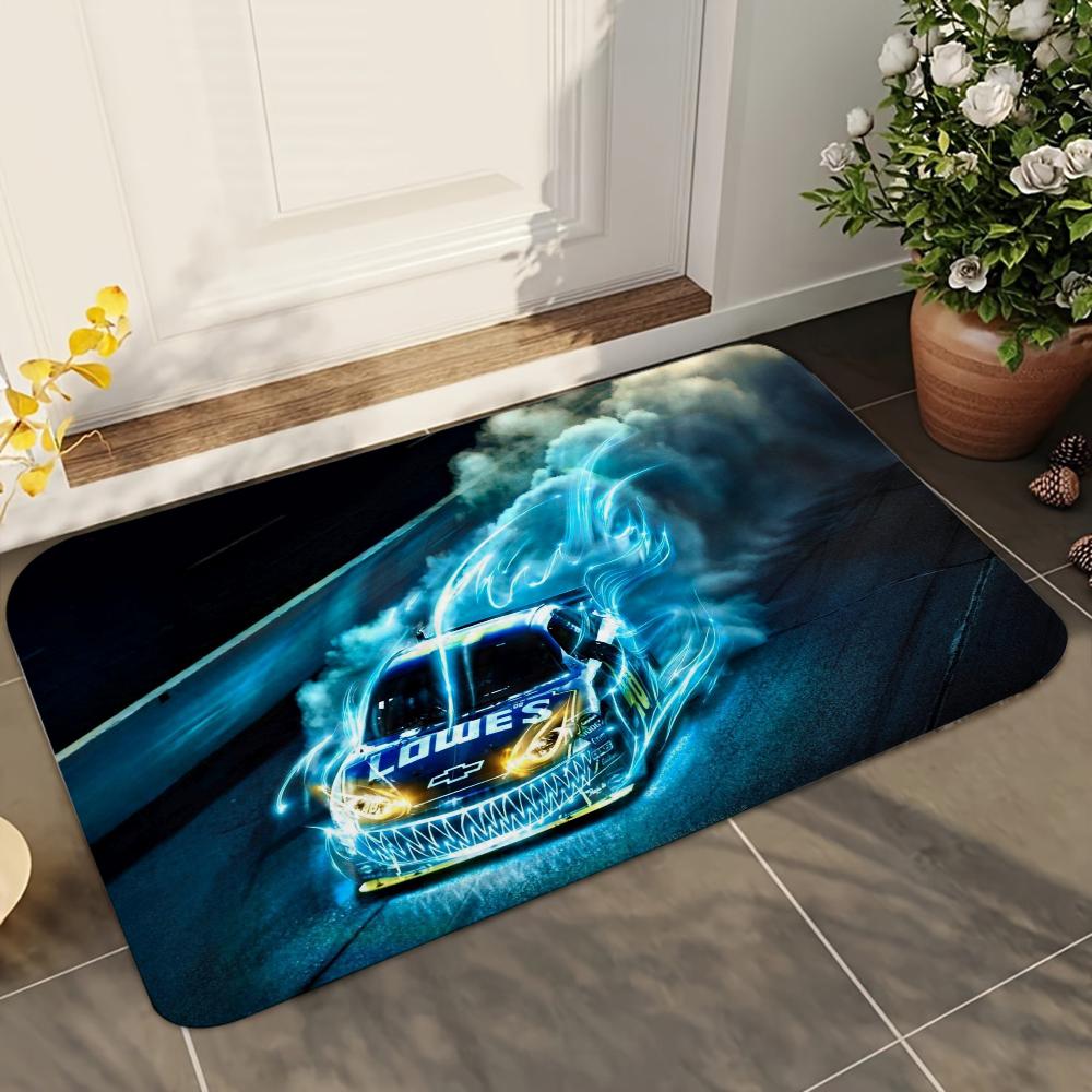 1 шт. Коврик для ванной с рисунком гоночной машины, впитывающий, противоскользящий, для декора дома, коврики, напольные коврики для дома и кухни 40x60cm