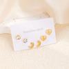 Love Heart & Butterfly Stainless Steel Stud Earrings: Lightning, Cross & Star Titanium Steel Set for Women