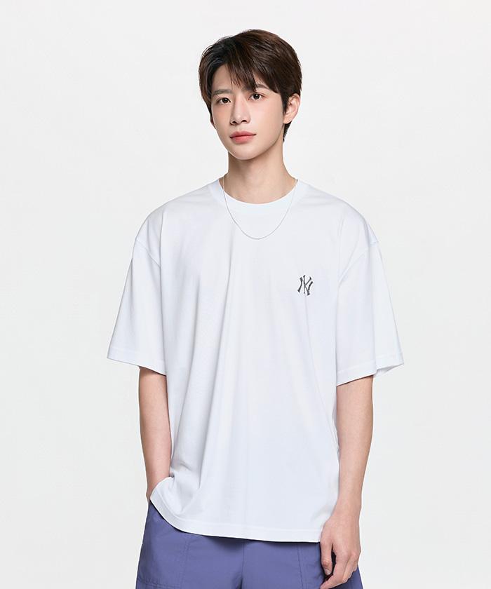 Emelbi Basic Lightweight Oversized Short Sleeve T-Shirt Ny (White)