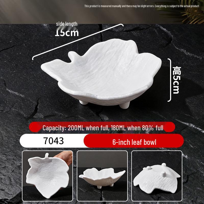 White Melamine Porcelain-Style Snack Plate - Perfect for KTV, Bar, or Restaurant Serving