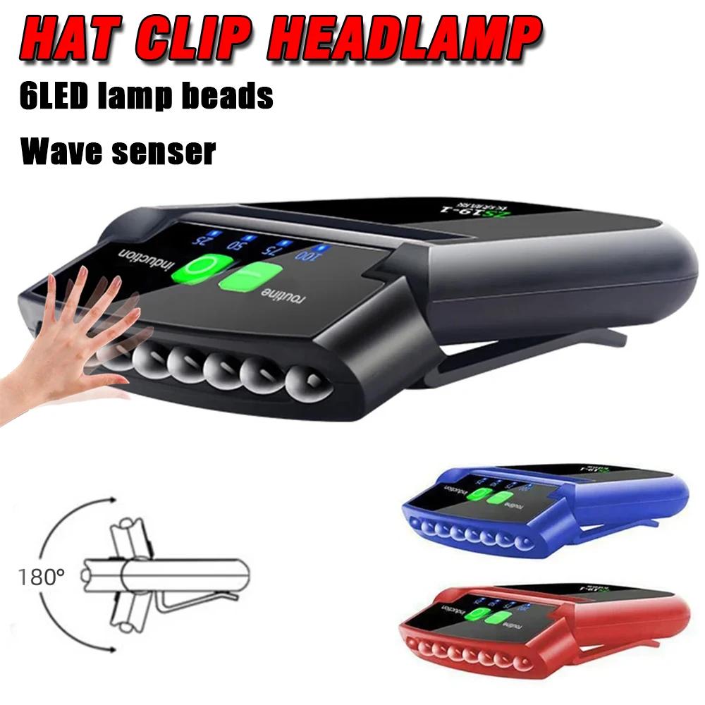 

D5 Mini LED Headlamp Clip Cap Hat Light Head Torch Fishing Camping Lamp USB Rechargeable Head Lamp Portable Lighting Headlight червоний