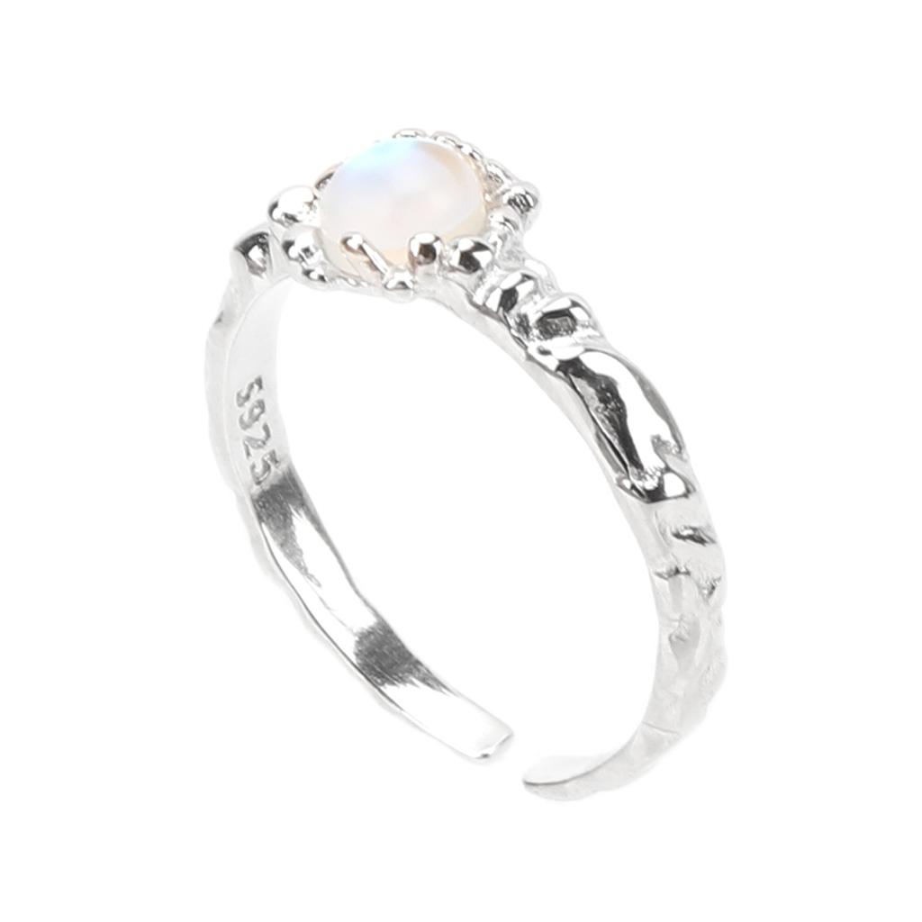 925 Sterlingsilber Ring Damen Modisch Elegant Stein Offener Ring Schmuck Accessoire für Jahrestag