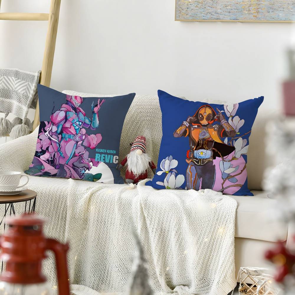 Hot-blooded Anime K-Kamen RiderS Pillow Case Soft Plush Fabric Double Sided Print Decorative Home Living Room Gift Cushion Cover