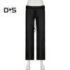 Women Fall Winter Pants Low Waist Butt-lifted Sport Trousers Drawstring Elastic Waist Solid Color Yoga Sweatpants Winter Plush-lined Wide Leg