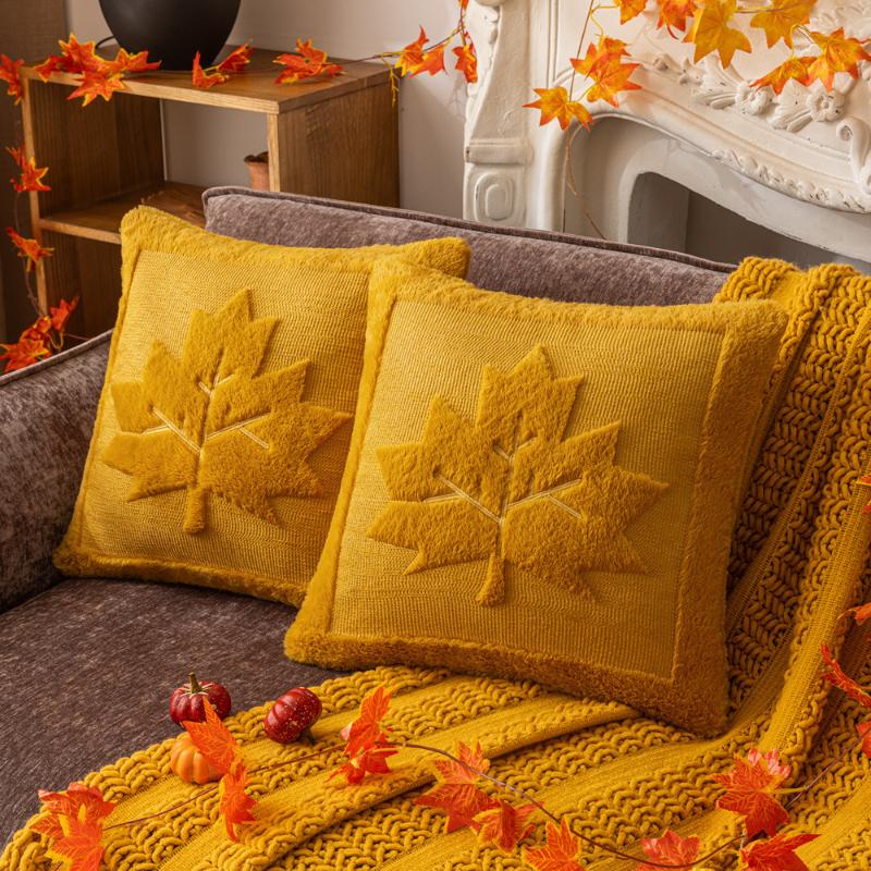 45X45/50X50CM Autumn Throw Pillow Cover Plush Halloween Pumpkin Stamping Waist Cushion Cover Decor Home Decorative Pillowcase