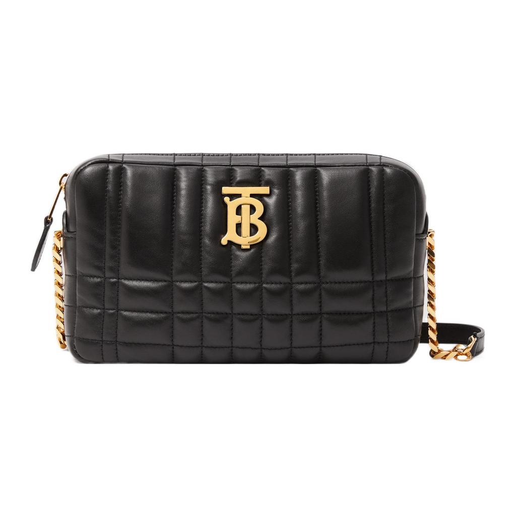 Burberry Lola Bag With Brand Logo Magnetic Closure Adjustable Chain Shoulder Strap Lambskin Camera Crossbody Bag Women Bags Black 80608941