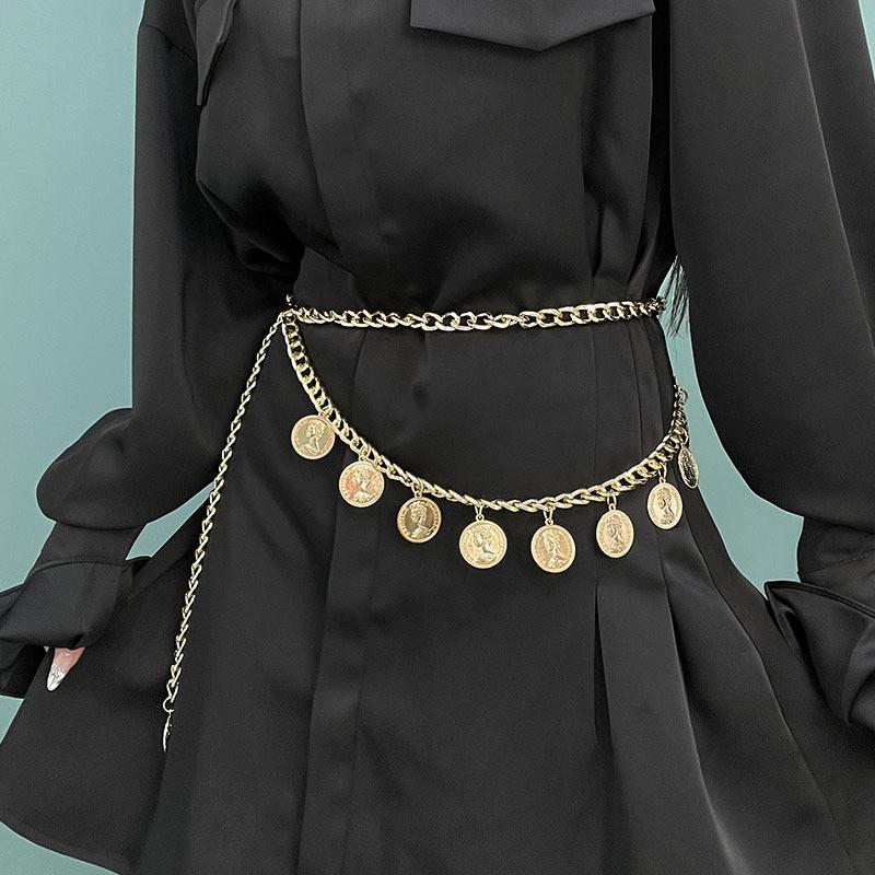 Elegant Women's Metal Waist Chain With Trendy Tassel For Skirts And Casual Outfits