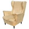 Velvet Sloping Arm King Back Chair Cover Elastic Armchair Wing Back Wing Sofa Back Chair Cover Stretch Protector Home Decor