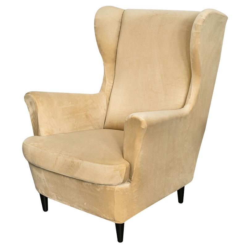Velvet Sloping Arm King Back Chair Cover Elastic Armchair Wing Back Wing Sofa Back Chair Cover Stretch Protector Home Decor