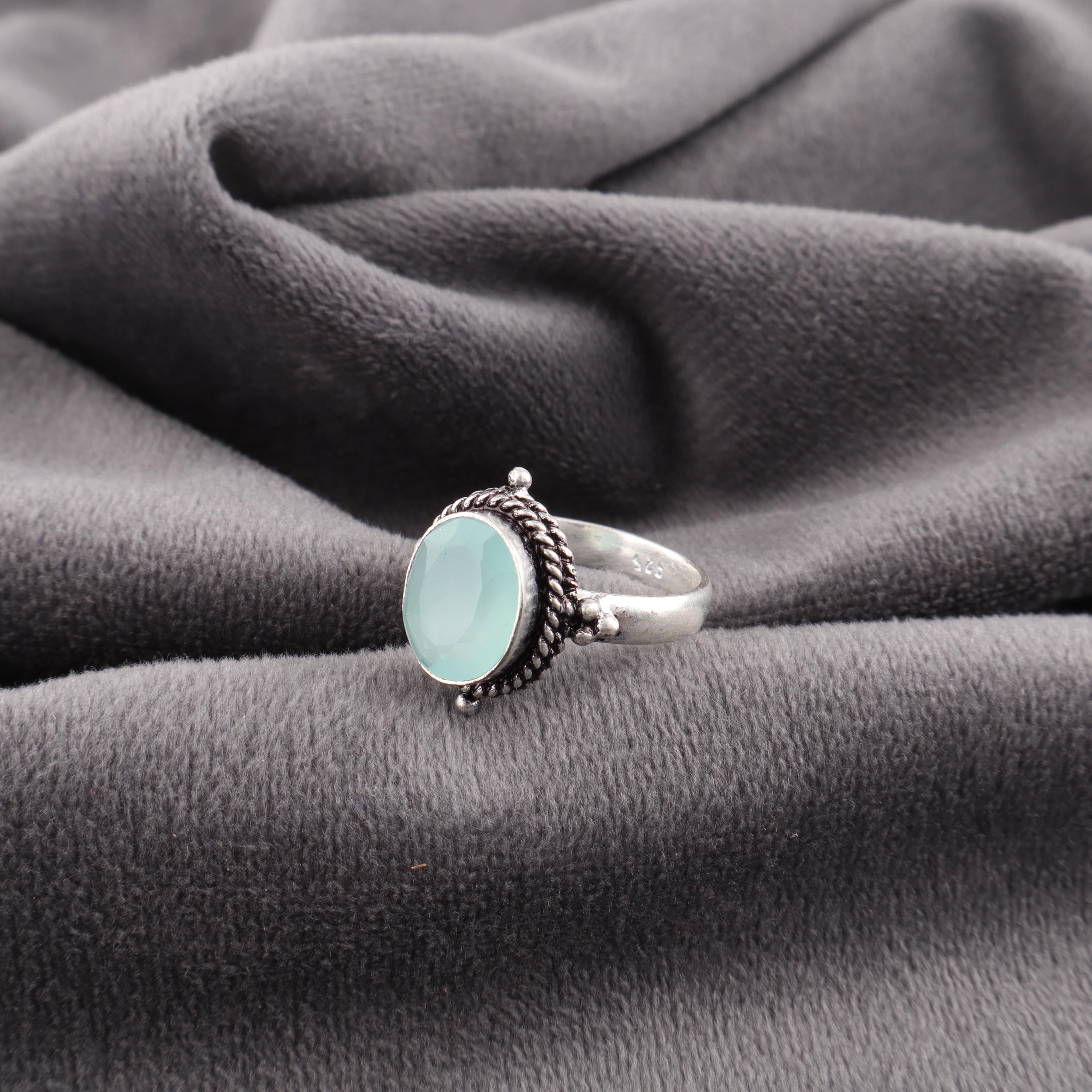 

Кольцо из аквахалцедона ручной работы, Великолепное ювелирное изделие с драгоценным камнем, Кольцо из стерлингового серебра 925 пробы, Ювелирное изделие уникального дизайна, Для женщин 12 синий