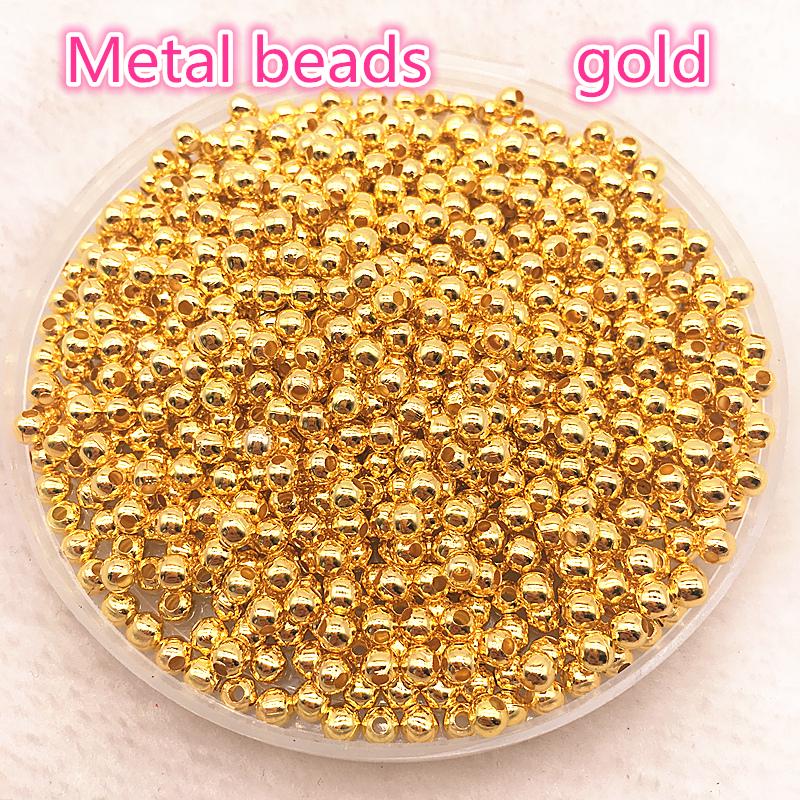 New 3mm--8mm Tone Metal Beads Smooth Ball Spacer Beads for Jewelry Making Diy Handmade Accessories