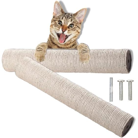 Cat Scratching Post Cage Mounted Cat Scratcher Space-Saving Sisal Scratch Post for Cat Grinding Claws Scratching and Climbing