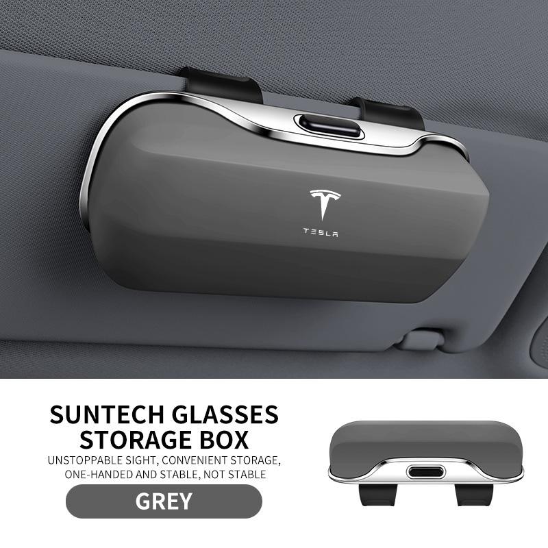 Do Tesli Model Y Juniper Model 3 Highland 2026 2025 Akcesoria Wnętrza Samochodu Osłona Przeciwsłoneczna Etui na Okulary Uchwyt na Okulary Klips