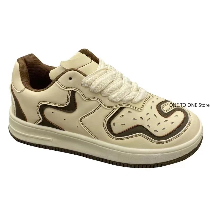 Pánské podzimní černé bílé personalizované ležérní boty s tlustou podrážkou sportovní boty pro muže trendy párové skate boty mokasíny pro muže