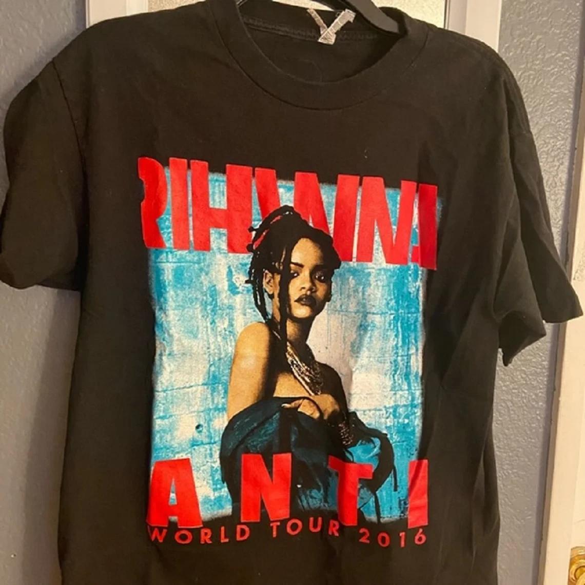 Rihanna Tour 2016 T-Shirt, Anti World Tour Rihanna Black Unisex Shirt B2394 XXL