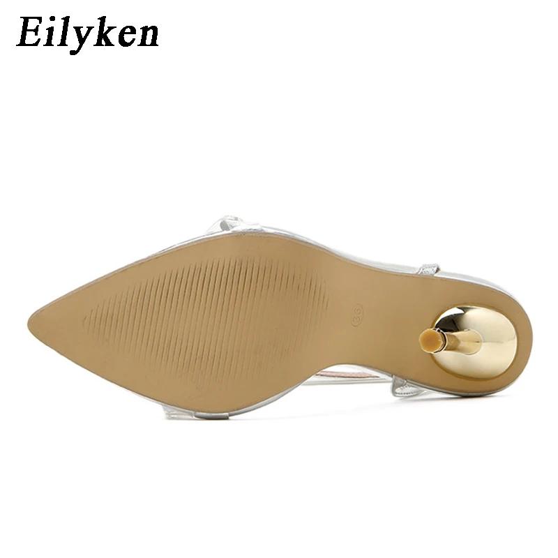 Eilyken Sexy Stiletto High Heels Women Sandals Fashion PVC Transparent Crystal Rhinestone Party Wedding Stripper Shoes