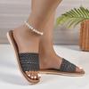 Sweet Fashion Slippers Woman Slides Beach Flat Low Heels Shoes for Women Solid Leather Platform Summer Shoes Plus Size