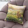 Spring Bunny Daisy Flower Throw Pillow Covers Pattern Cushion Cover Suitable For Sofa Bedroom Car Pillow Cover