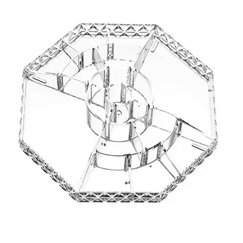 Hot Sale Makeup Organizer Acrylic 360-degree Rotating Adjustable Cosmetics Beauty Supplies Organizers Case Box прозрачный