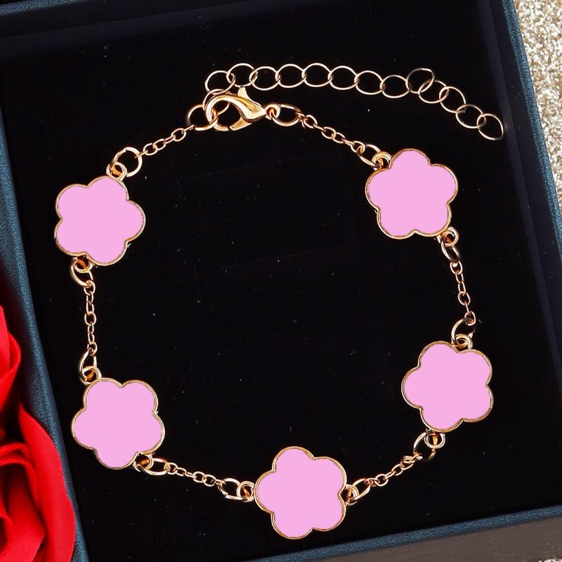 Korean Version Five-leaf Flower Lucky Stud Earrings Necklace Bracelet Bracelet Ring Set Five-petal Flower