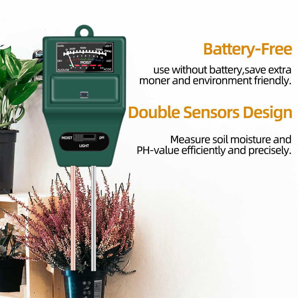 2/3/4/5 In 1 Soil PH Meter Soil Tester Flower Meter Moisture Meter Temperature Sunlight Intensity Analysis Acidity Garden Tool
