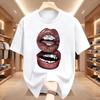 Punk Print Damen Herren T-Shirt Trendige Streetwear Reine Baumwolle Rundhals Oberteil Damen Y2K Lockeres T-Shirt