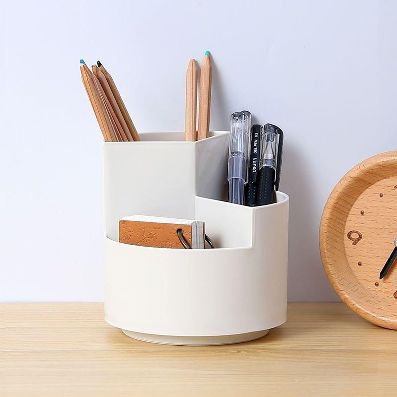 Drehbarer Stifthalter Bleistift-Aufbewahrungsbox Desktop Office Stationert Haushalt Multifunktionale Make-up-Pinsel-Organizer-Box