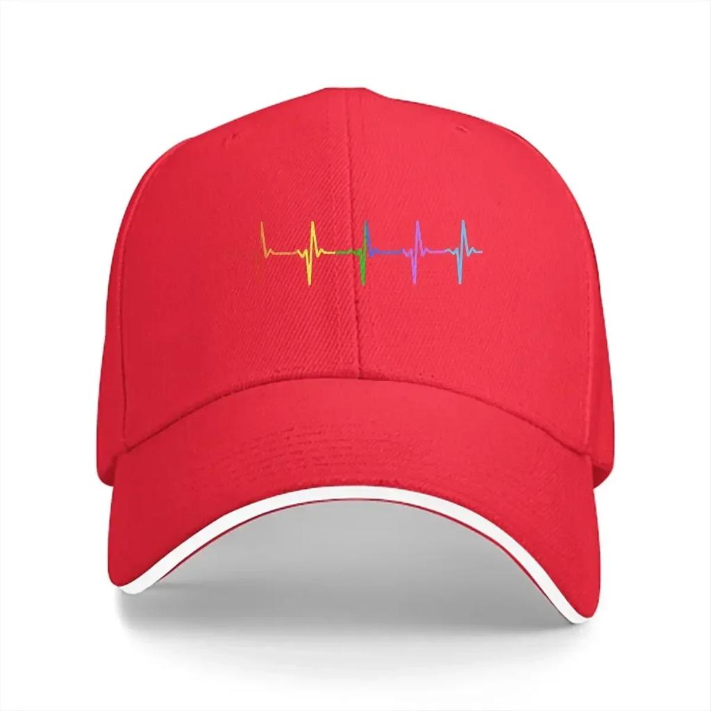 Pulse Hearbeat Unisex Baseball Caps Peaked Cap Pride LGBT Gay Love Sun Shade Hats for Unisex Women