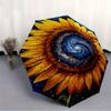 1pc Galaxy Sunflower Auto Open/Close Umbrella - Compact Travel Umbrella, 8-Rib Heavy-Duty Construction, Ideal Gift, 28008