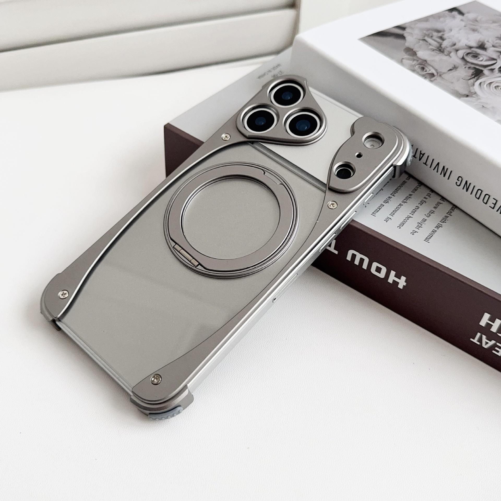 

iPhone 17 Pro Max Rotating Bracket Case, Original Color, 16 Magnets, Metal Protection iPhone 16 Pro Max