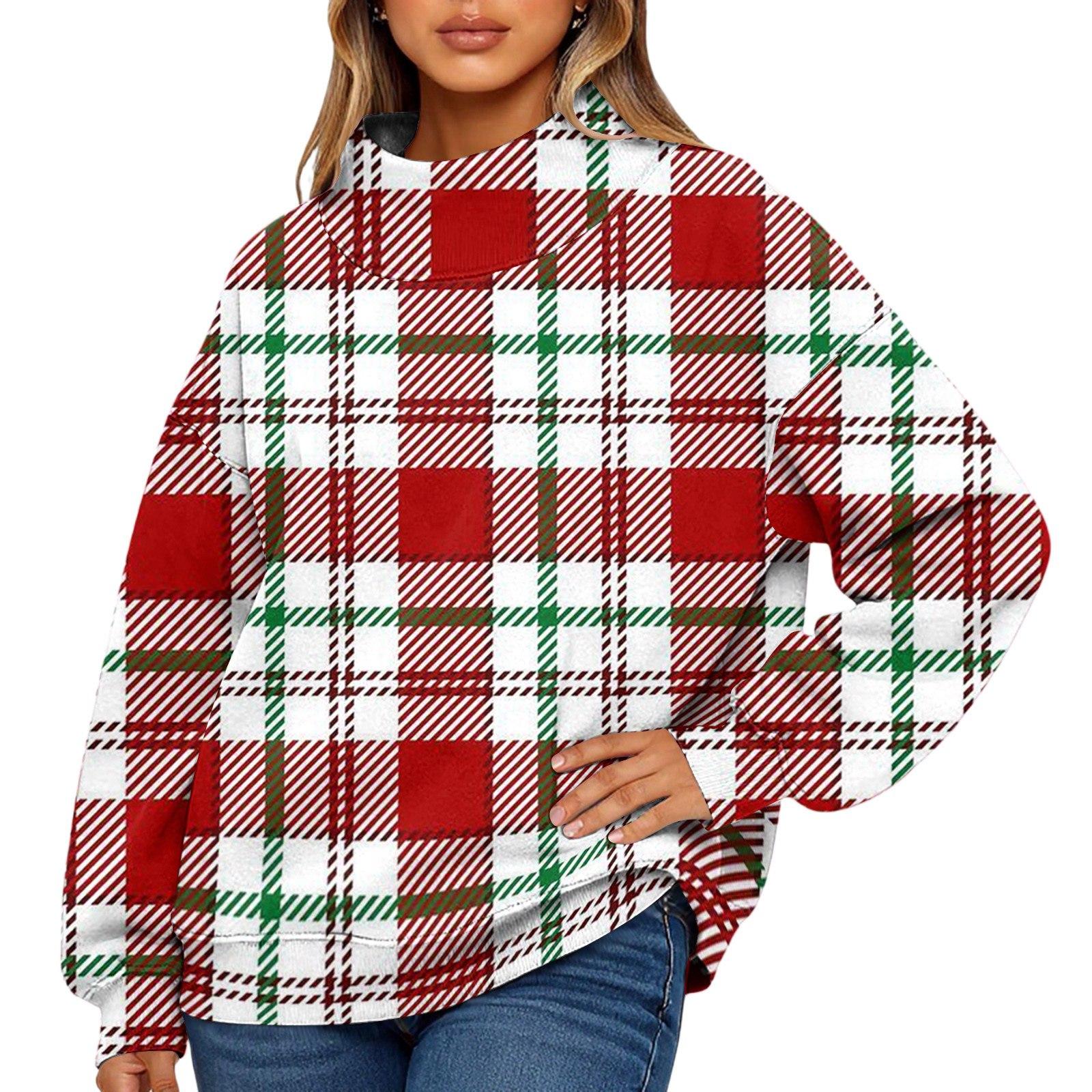 

Ladies Fashionable Printed Long Sleeved High Neck Sweatshirt Top XL