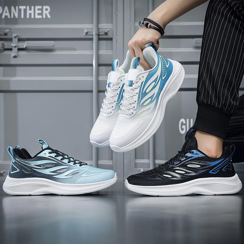 Platform casual sneakers extra large size men's four seasons new fashion Korean version trend soft sole mesh running shoes