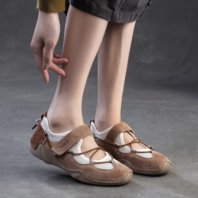 Johnature Breathable Mesh Sports Style Sandals Casual Versatile Soft Soled Women's Flat Shoes