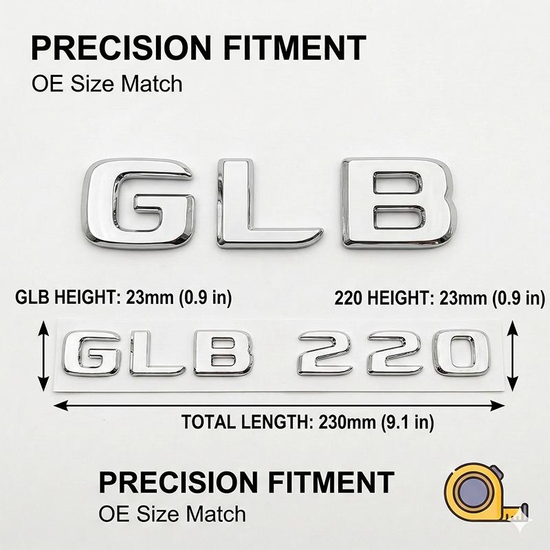 Gloss Black Chrome GLB 220 GLB 250 Car Rear Trunk Emblem Badge Letter Sticker For Mercedes Benz GLB Class Accessories
