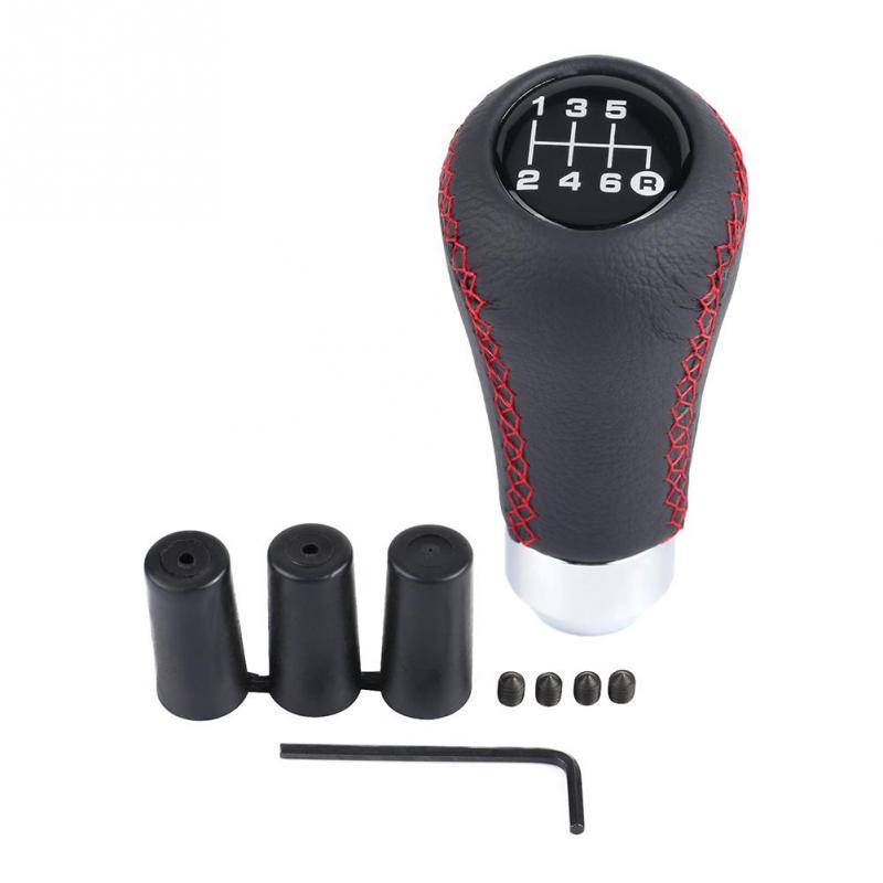 Car Vehicle 6 Speed Gear Knob Pu Shifter Stick With 3 Hoses