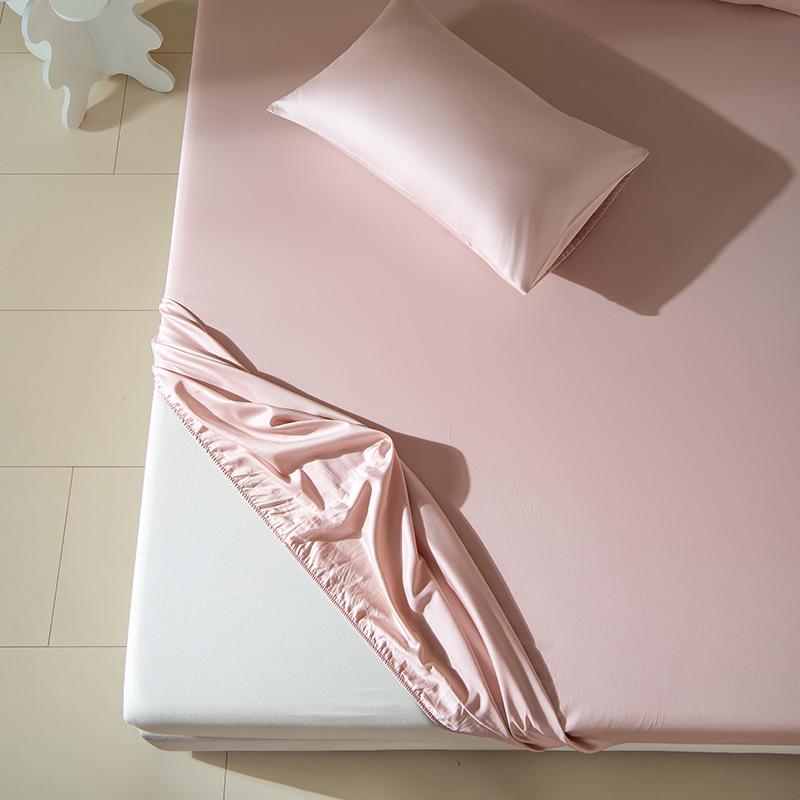 A-Class Sateen Cotton Fitted Sheet Set - Stylish Solid Color, Non-Slip Mattress Protector Cover (3 Pieces)