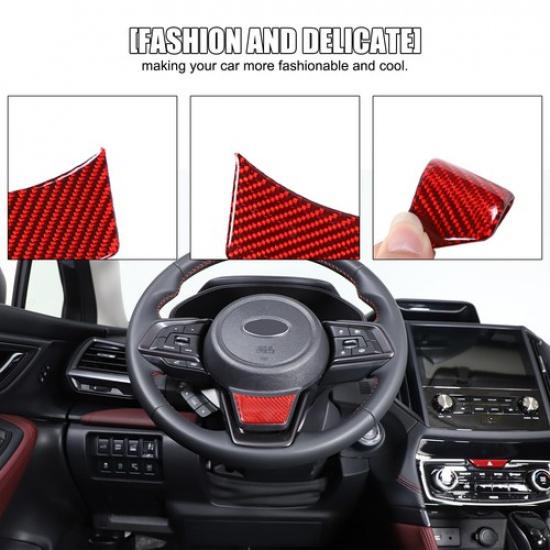 Autocollant de Garniture de Volant en Fibre de Carbone Rouge Doux Pour Subaru Forester SK -24
