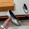Fashion Broken Mirror Cracked Silver Fashion Split Toe Shoes Women's Mid-heel Pig's Trotter Single Shoes Spring and Autumn 2025