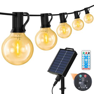 String Automatically Turns On At 17 LED G40 E12 Warm Made of PC 8 Lighting USB Timer Remote Battery Level Outdoor Illumination for Garden Shopping and