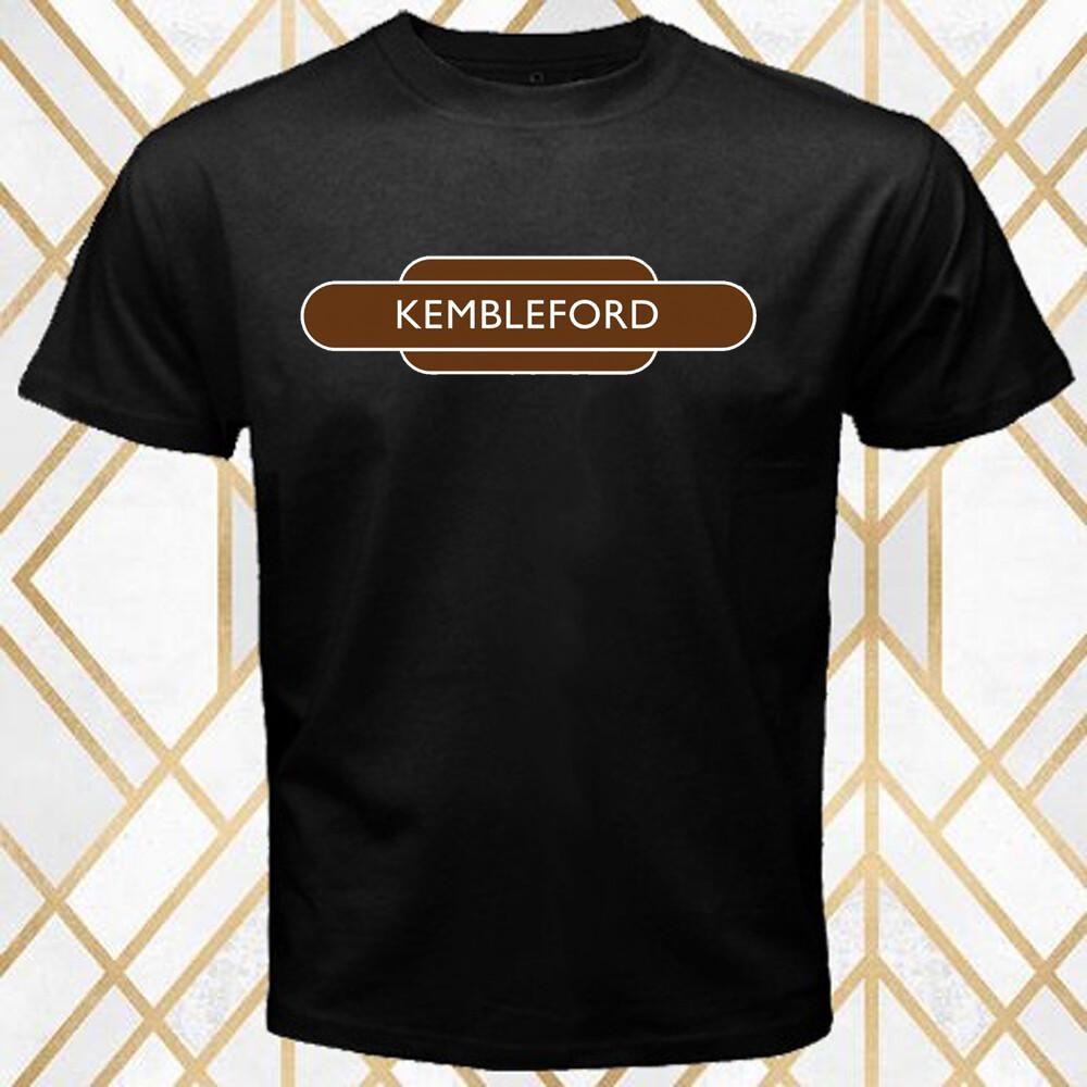 Kembleford Railway Station Men s Black T-Shirt Size S 3XL M