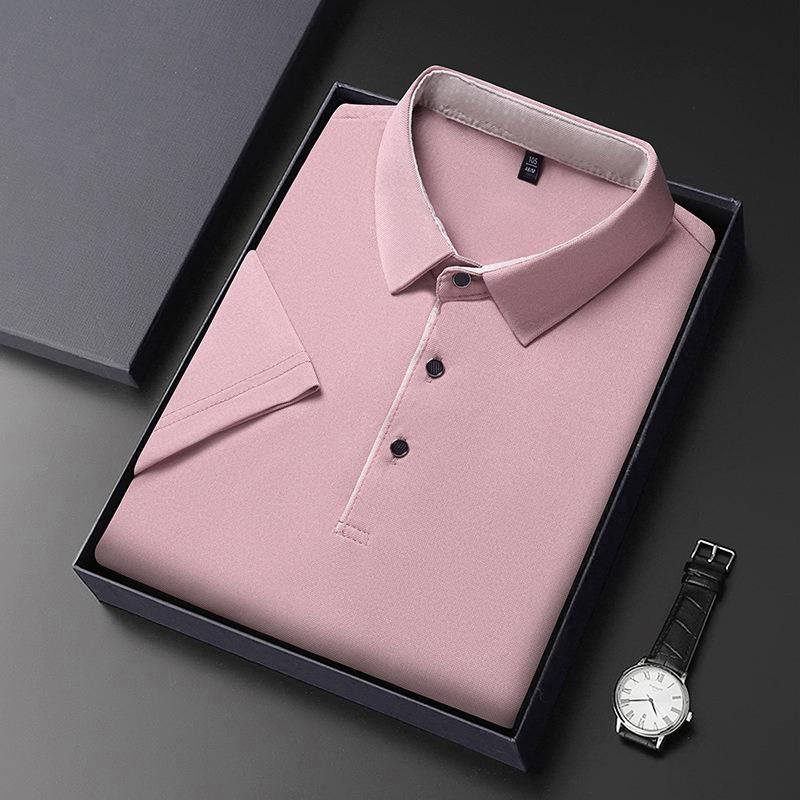 Men's Short-Sleeve Polo Shirt - Summer Fashion Lapel, Loose Fit, Casual Base Layer Top
