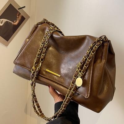 Τσάντα Tote Γυναικεία Τσάντα Απλή Αλυσίδα Τσάντα Ώμου Ρετρό Μεγάλης Χωρητικότητας Τσάντα Μασχάλης