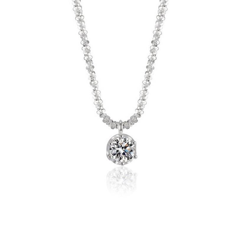 Summer 2024 Women's Clavicle Chain: Elegant Imitation Moissanite Necklace