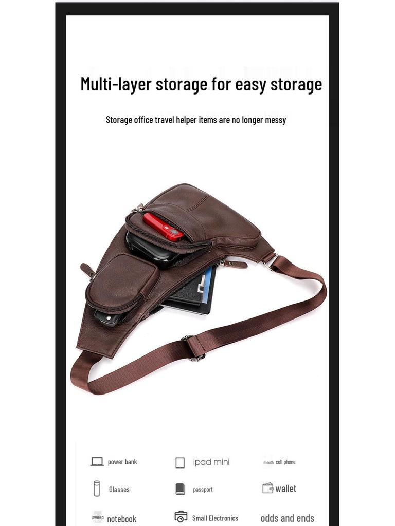 2023 Men's Trendy Chest Crossbody Bag: Versatile Shoulder and Street Backpack for Sports & Commute.